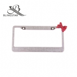 Bow stainless steel license plate frame