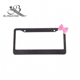 Bow car number plate frame