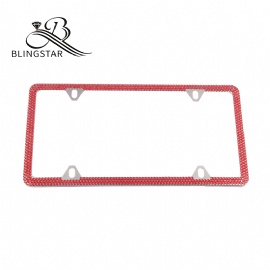 4-3 rows Bling Bling License Plate Frames red rhinestone license plate frames