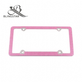 4-5 rows hot pink usa car license plate frames