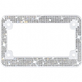 Bling Stainless Steel Motorcycle License Plate Frame rhinestoneMotorcycle License Plate Frame