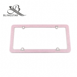 4-4 rows Custom License Plate Frame, 2 Pack Rhinestone License Plate Frames and 4 Shiny Crystal Rows,Over 1000 pcs 14 Facets SS16 Finest Handcrafted Bling Colorful Rhinestone