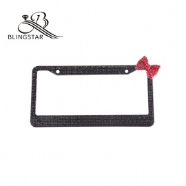 Bow bling license plate frame
