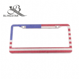 1 pack USA flag rhinestone license plate frames USA standard license plate frames