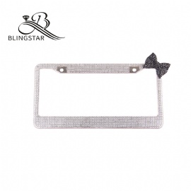 Bow Car diamonds license plate frame