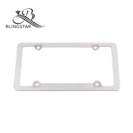 4-5 rows Custom License Plate Frame white license plate frame rhinestone license plate frame