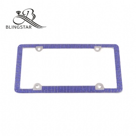 4-5 rows usa car license plate frames bling blue license plate frame