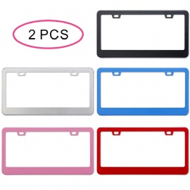 2pc License Plate Frames Stainless Steel Universal US Car License Plate Holder License Plate Covers Car Plate Frames