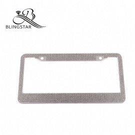 2-7 Glass Diamond Car License Plate Frame – 2 Pack Handmade | Sparkly Bling Chrome Rhinestone Stainless Steel Metal Frames For Women & Men Cars Plates. AA SS16 Glitter Crystal (Glass Diamond Rhinestone)