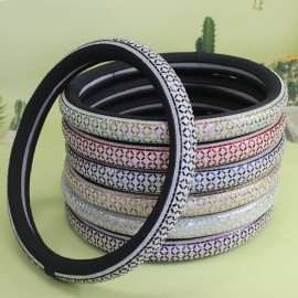 Bling Crystal Rhinestone Car Steering Wheel Protector Car Interior Accessories 38cm Car Steering Wheel Cover