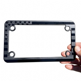 US  Universal Stainless Steel Motorcycle License Plate Frame