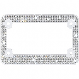 Bling Stainless Steel Motorcycle License Plate Frame rhinestoneMotorcycle License Plate Frame