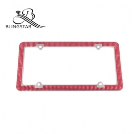 4-4 rows Custom License Plate Frame, 2 Pack Rhinestone License Plate Frames and 4 Shiny Crystal Rows,Over 1000 pcs 14 Facets SS16 Finest Handcrafted Bling Colorful Rhinestone