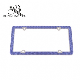 4-4 rows Custom License Plate Frame, 2 Pack Rhinestone License Plate Frames and 4 Shiny Crystal Rows,Over 1000 pcs 14 Facets SS16 Finest Handcrafted Bling Colorful Rhinestone