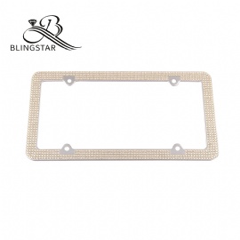 thumbnail image 2 of Boulevard Green Crystal License Plate Frame - 7 Rows Of Bling - Chrome Finish 2 of 5
