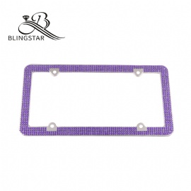 4-4 rows Custom License Plate Frame, 2 Pack Rhinestone License Plate Frames and 4 Shiny Crystal Rows,Over 1000 pcs 14 Facets SS16 Finest Handcrafted Bling Colorful Rhinestone