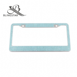 2-7 Glass Diamond Car License Plate Frame – 2 Pack Handmade | Sparkly Bling Chrome Rhinestone Stainless Steel Metal Frames For Women & Men Cars Plates. AA SS16 Glitter Crystal (Glass Diamond Rhinestone)