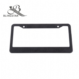 2-7 Glass Diamond Car License Plate Frame – 2 Pack Handmade | Sparkly Bling Chrome Rhinestone Stainless Steel Metal Frames For Women & Men Cars Plates. AA SS16 Glitter Crystal (Glass Diamond Rhinestone)