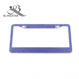 2-7 Glass Diamond Car License Plate Frame – 2 Pack Handmade | Sparkly Bling Chrome Rhinestone Stainless Steel Metal Frames For Women & Men Cars Plates. AA SS16 Glitter Crystal (Glass Diamond Rhinestone)