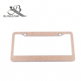 2-7 Glass Diamond Car License Plate Frame – 2 Pack Handmade | Sparkly Bling Chrome Rhinestone Stainless Steel Metal Frames For Women & Men Cars Plates. AA SS16 Glitter Crystal (Glass Diamond Rhinestone)